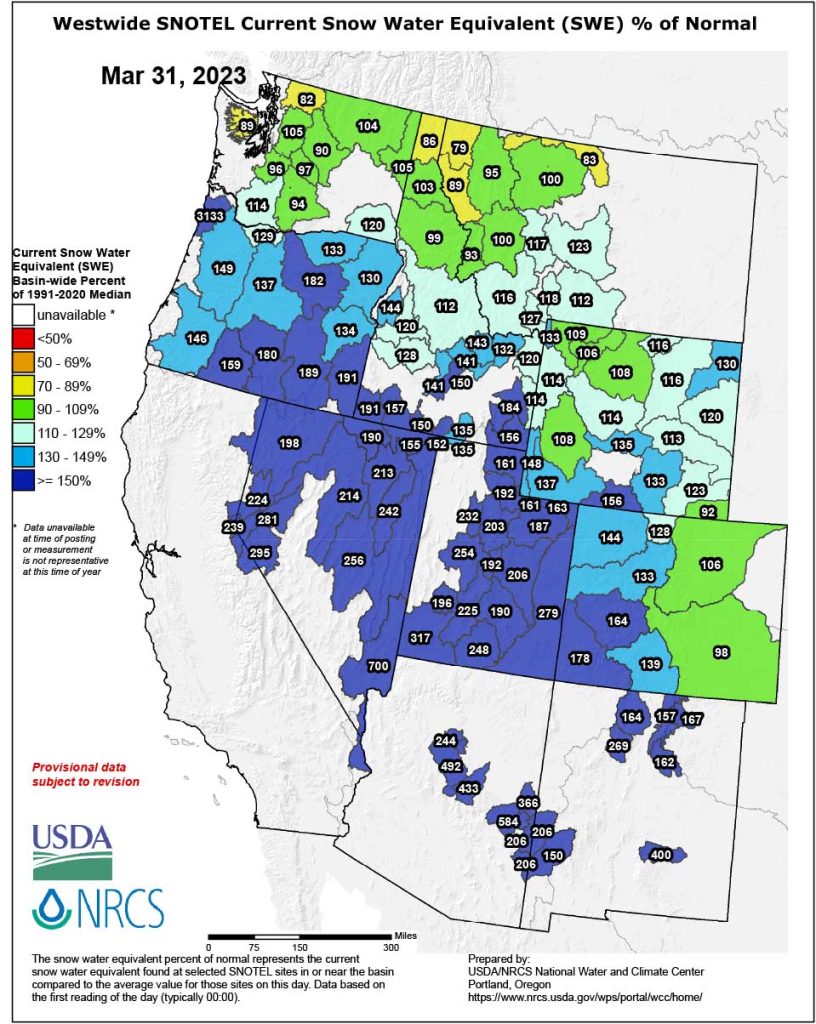 1 Apr 2023 am snowpack for west US 816x1024 1