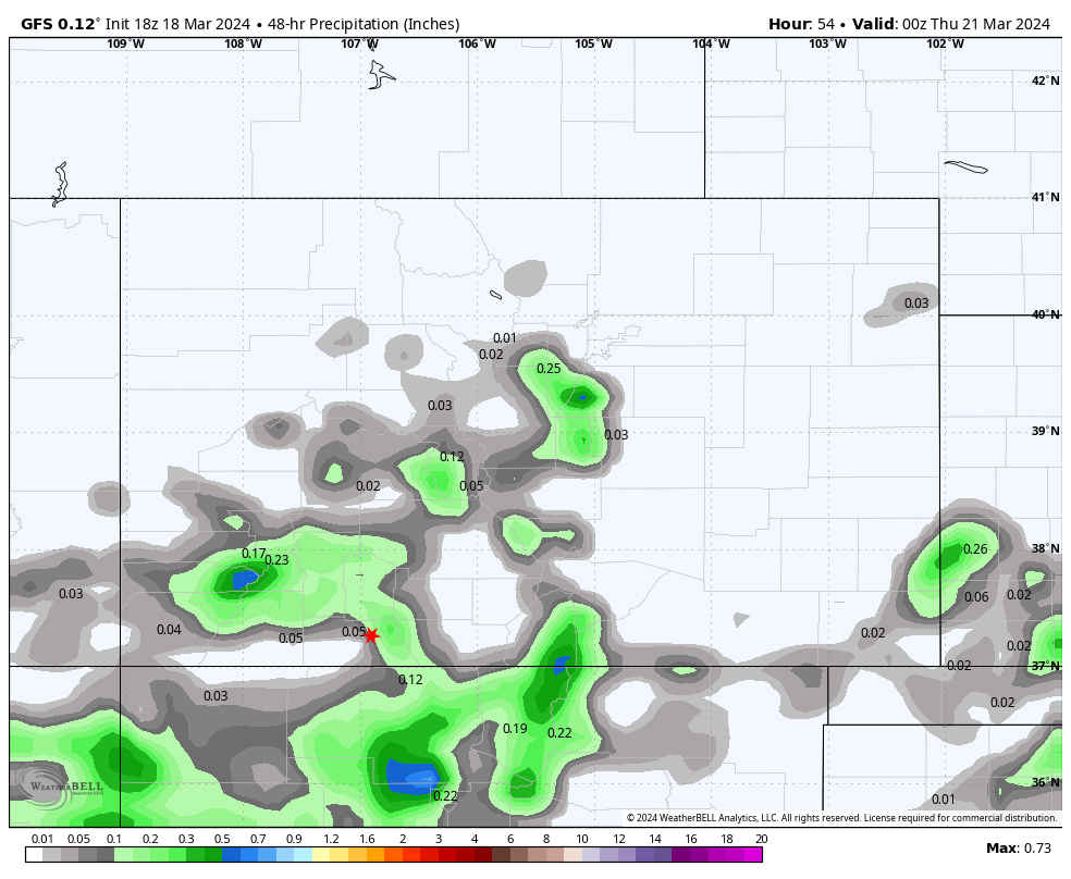 GFS Precip Wed