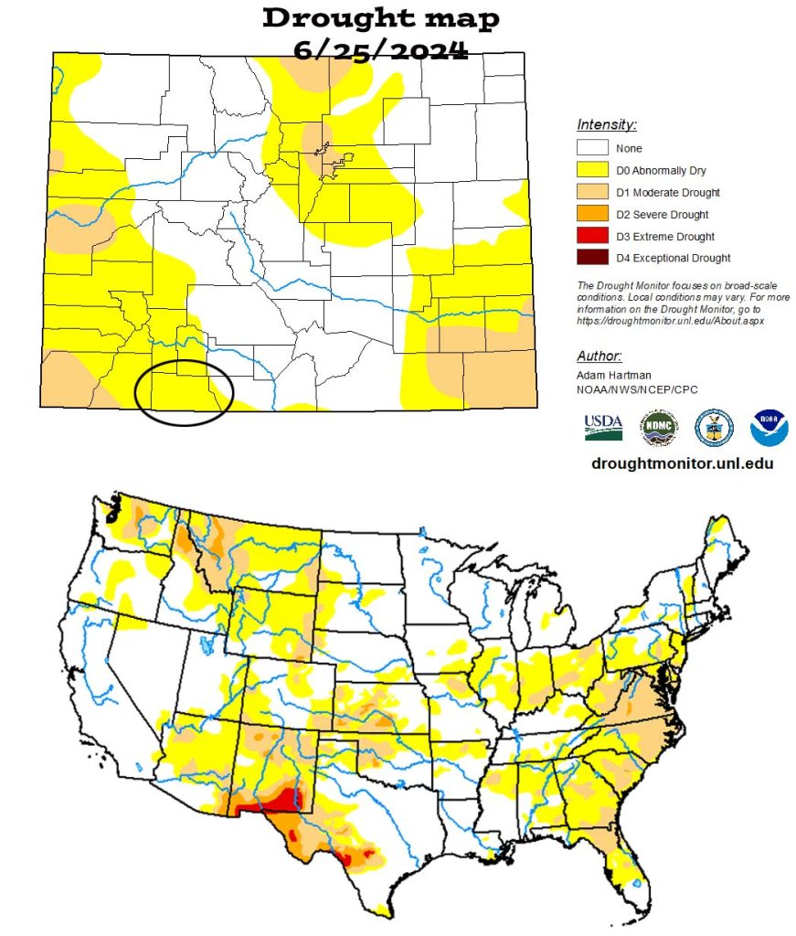 Pagosa Weather JUNE SUMMARY & July Outlook 5 Drought conditions improved during June for Archuleta County. CA, NV, and UT are drought free - amazing!