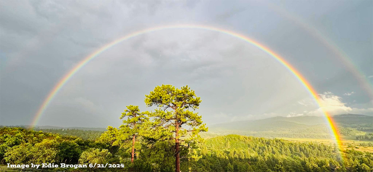 There were some beautiful rainbows in the area yesterday – pic taken by Edie Brogan on 6/22/2024