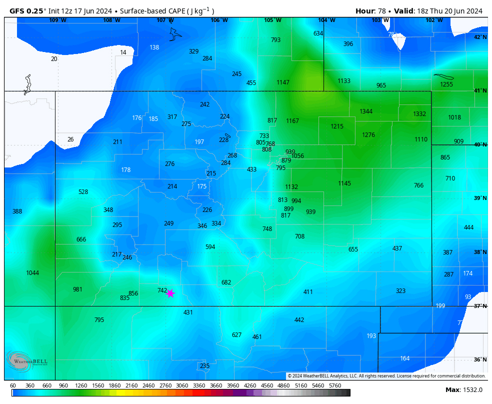 GFS Cape Thu 12L