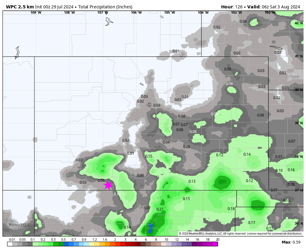 Where are My Cooling Afternoon Showers? 6 144 hour Precip 28 Jul 24