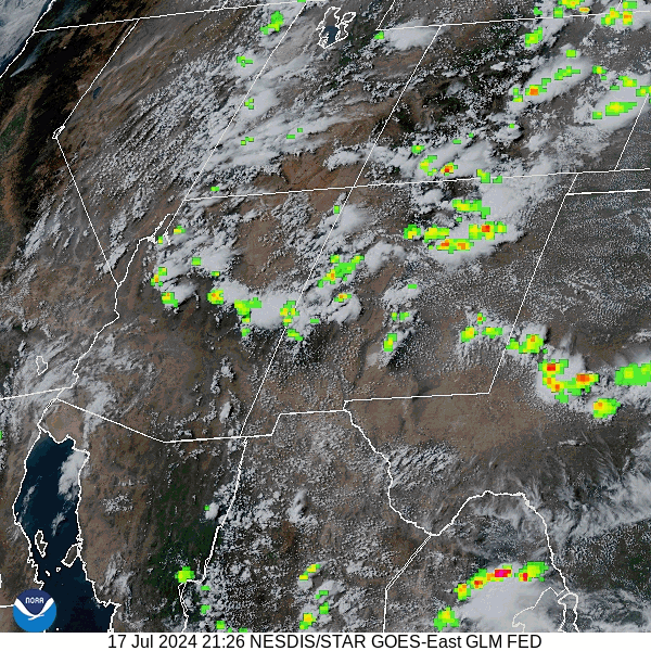 Expect an Uptick in Thunderstorm Activity! 4 G16 sector sr EXTENT3 24fr 20240717 1930 1