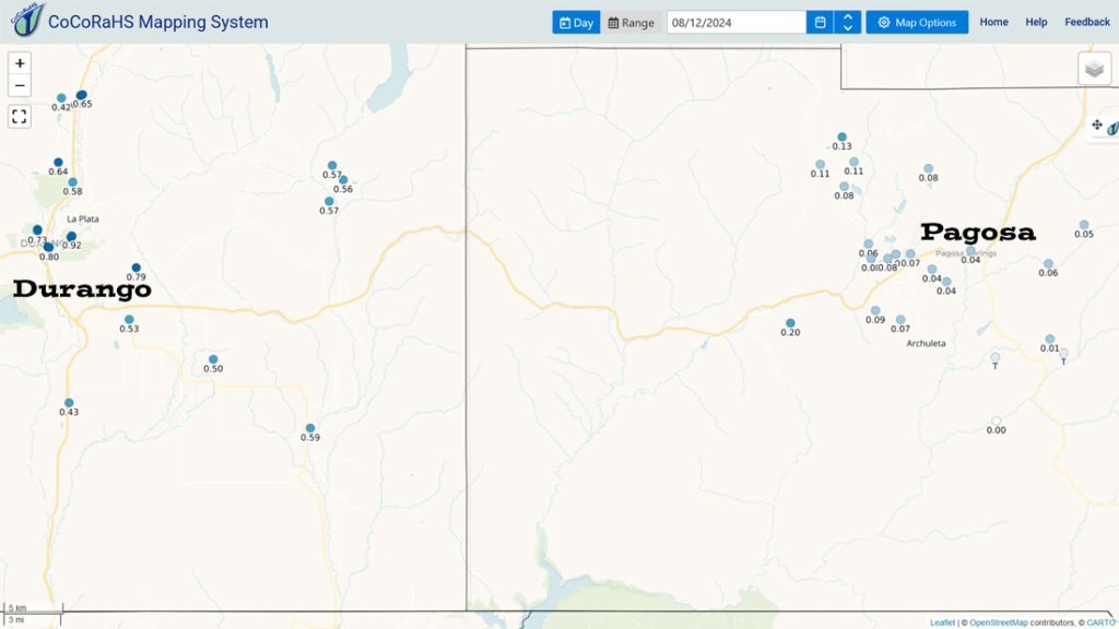 12 Aug 2024 pm CoCoRaHS 24hr precip