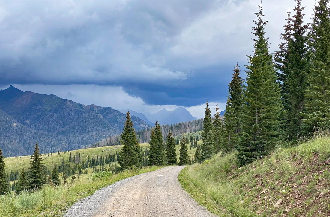Storm rolling across the ridge above Vallecito. It drenched us as we drove down the mountain. - pic taken 8/13/2024