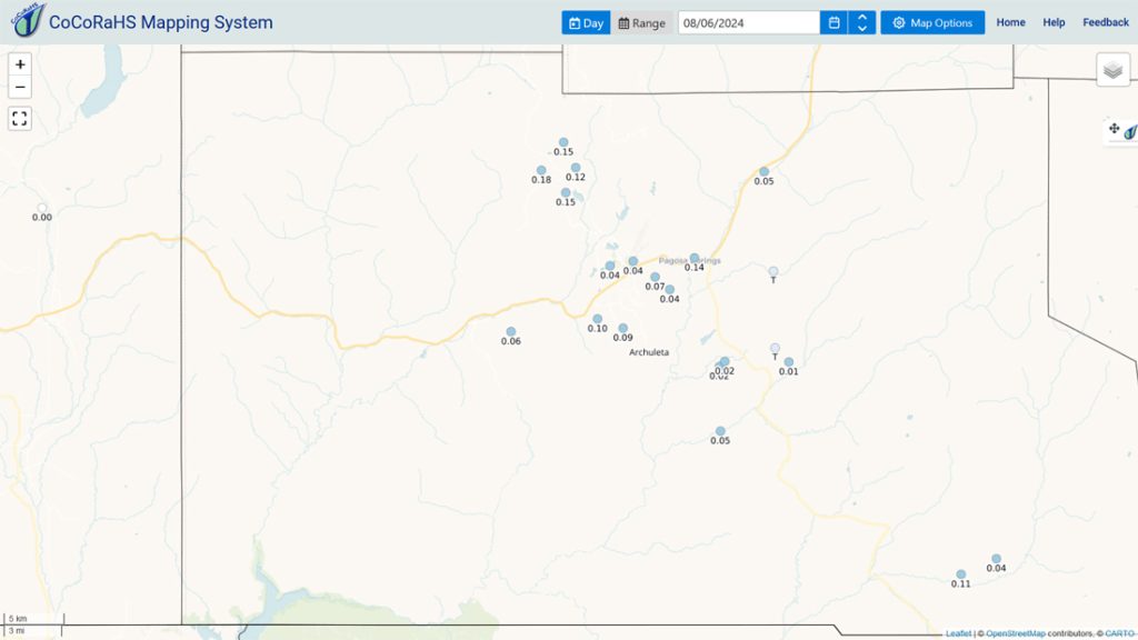 It’s time for rain dances!… 1 CoCoRaHS 24-hour precip reported this morning ranged from a trace to 0.18”. The rain lottery winner was Arleen just north of Turkey Springs.