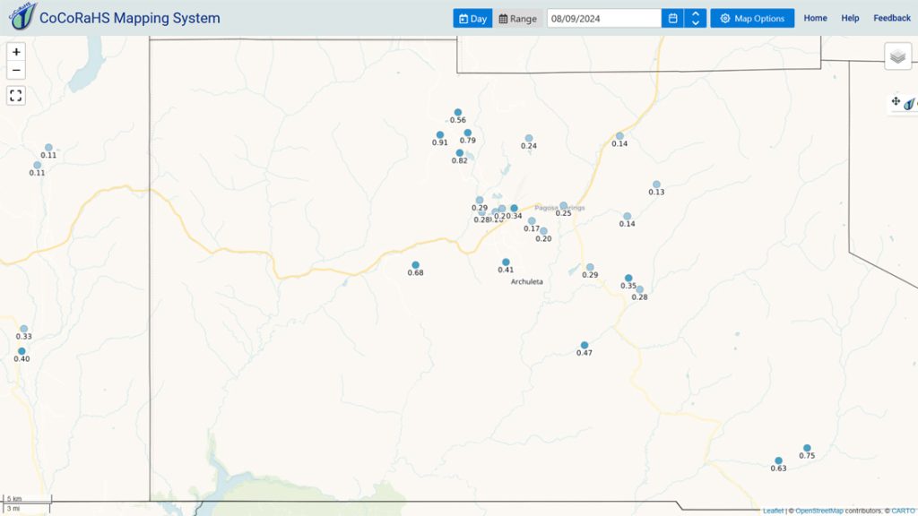 Impressive rain totals!… 1 CoCoRaHS 24-hour precip reported Friday morning ranged from 0.13” to 0.91”. The rain lottery winner was Arleen just north of Turkey Springs.
