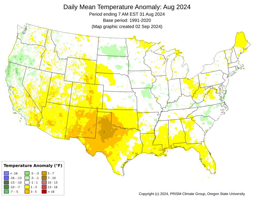 Pagosa Weather AUGUST SUMMARY & September Outlook 1 July mean temperature anomalies across Archuleta County were 1-3 degrees above average.