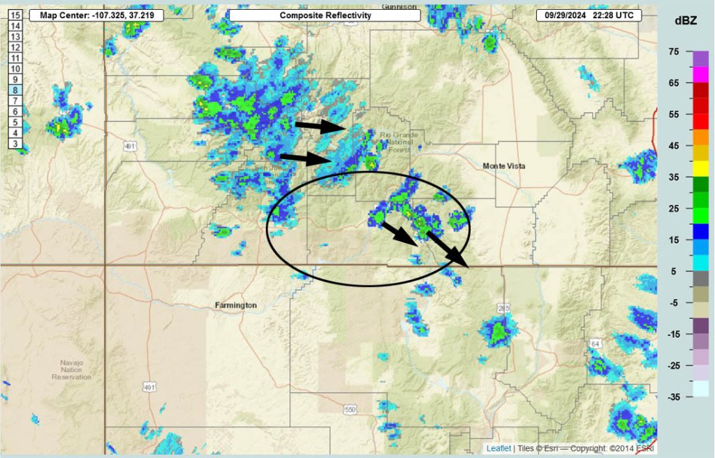 A spotty shower today and tomorrow, otherwise a lot of sun… 2 Radar at 4:40pm Saturday afternoon – Weak showers are moving towards the east and southeast. They’ll dissipate this evening and develop again Monday afternoon.