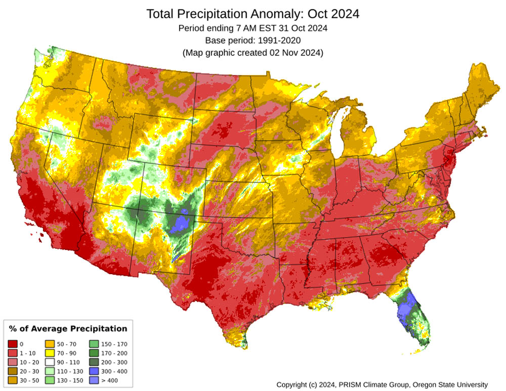 Pagosa Weather OCTOBER SUMMARY & November Outlook 2 This product indicates that October mean precip anomalies were 110-130% below average across much of Archuleta County.