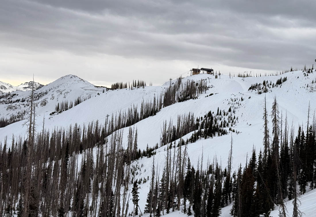 Flat light and chilly temps yesterday at Wolf Creek.  The groomers were fun! – pic taken 12/13/2024
