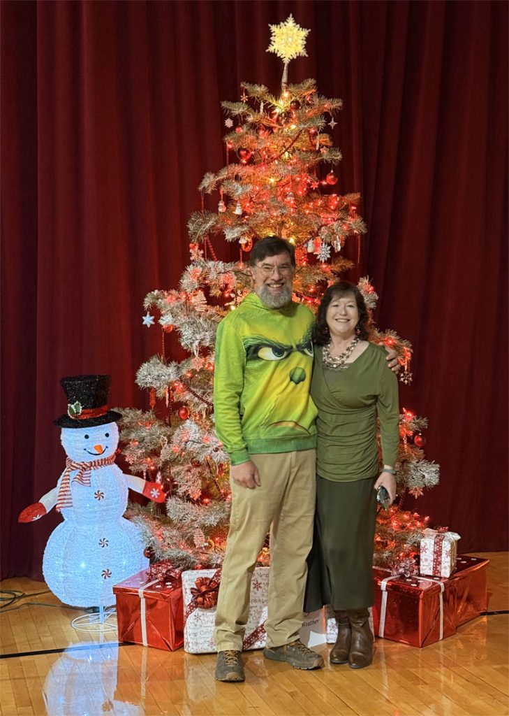 Christmas tree with two people