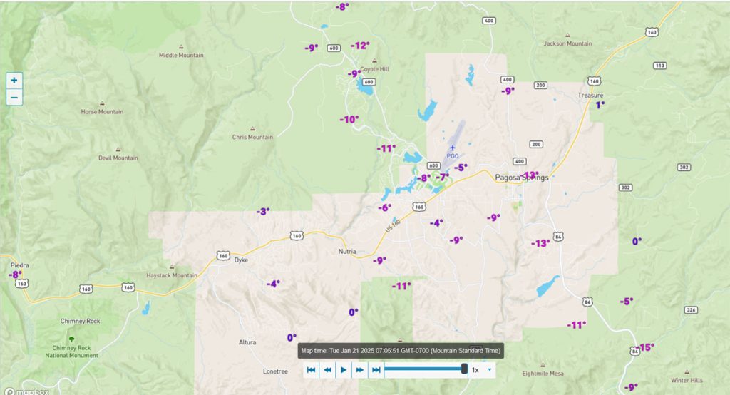 Temps on Weather Underground at 7am Tuesday ranged from near zero to -15.