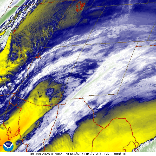 A few scattered snowflakes Thursday, Saturday, and Sunday. … 1 Water vapor satellite loop from roughly 6pm to 7pm Tuesday evening – The low is over southwest AZ and moving south. We are on the northern edge of the moisture band and moisture is decreasing across southern CO. Tomorrow drier air will move in from the north.