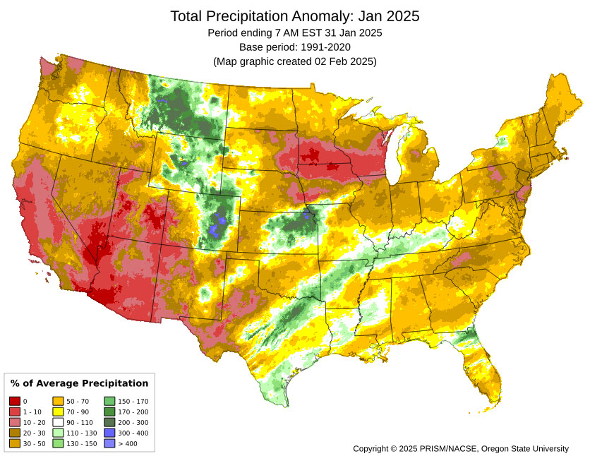 Pagosa Weather JANUARY SUMMARY & February Outlook 2 January mean precip anomalies were less than 20% of average for most of Archuleta County.