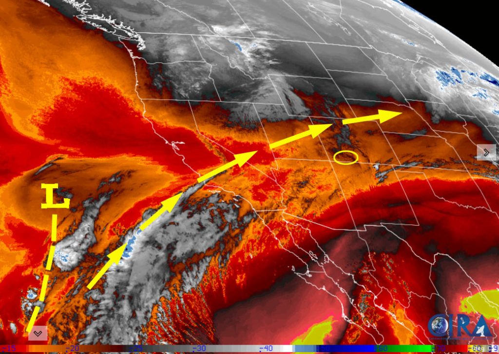 It still looks good… 1 Water vapor satellite late Saturday morning – Upper-level southwest flow will push more moisture into the region over the next few days.