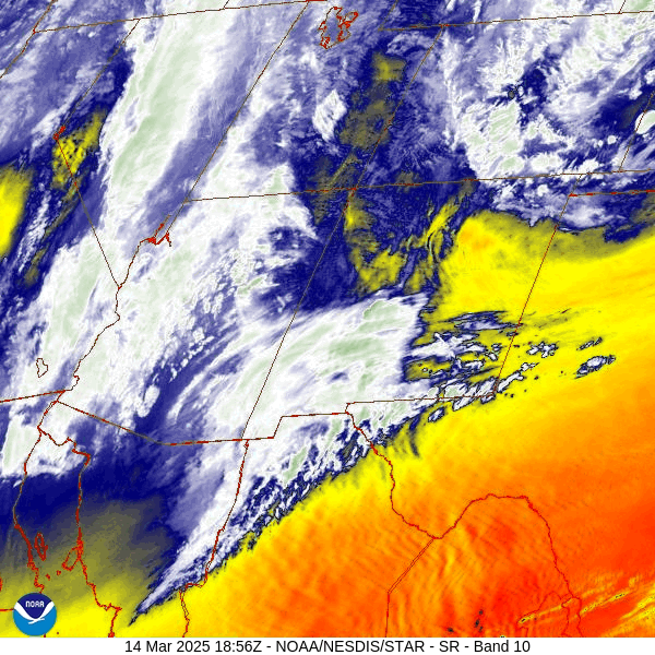 Scattered snowshowers into Saturday afternoon… 2 Water vapor satellite loop from roughly 1-2pm Thursday – The low that moved over our heads around 6am Friday morning is already over south-central KS. Cyclonic flow around the low and cold air advection is helping showers persist in our area. As the low moves east, we’ll dry out a bit overnight. There is very little precip associated with the clouds over AZ. Saturday’s system is moving onto the CA coast.