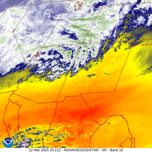 Warm and sunny Tuesday and Wednesday… 1 Water vapor satellite loop from roughly 2:10pm to 3:10pm Saturday – A weak trough will move through northern CO this afternoon. Those are mostly mid and high-level clouds with no precip.
