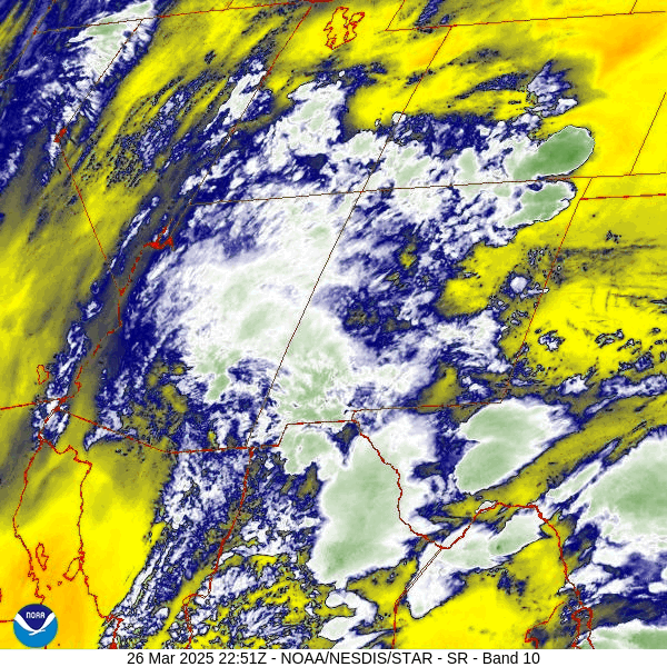 More clouds and breezy afternoons – Next week looks more interesting… 1 Water vapor satellite loop from roughly 4:45pm to 5:45pm Wednesday – A weak low is moving slowly through southern AZ. Moderately moist, unstable air is pushing into our area from the south.