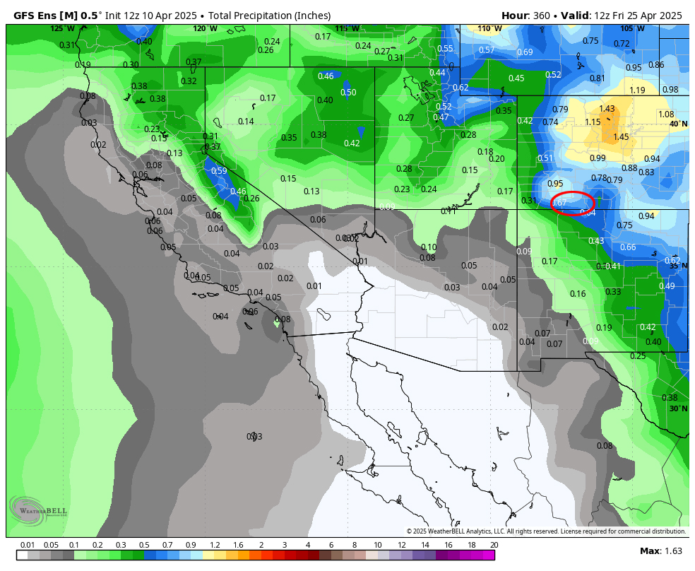 GFS 14 day 10 Apr 25