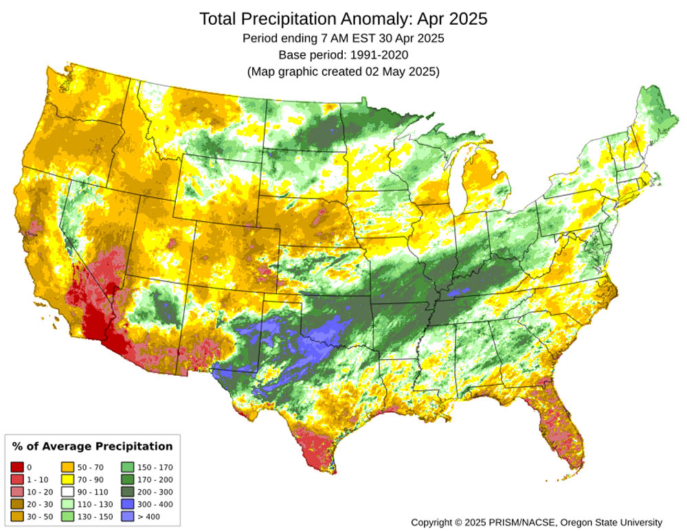 Pagosa Weather APRIL SUMMARY & May Outlook 2 April mean precip anomalies were 70-90% of average for most of Archuleta County.