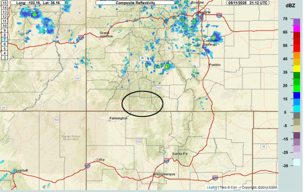 Radar at 3:12pm Sunday – There are a few weak showers to the north, but there is nothing in our area.