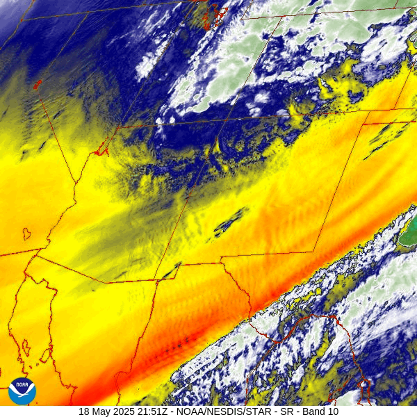 Satellite loop from 3:51pm to 4:46pm Sunday afternoon – The trough over UT will move through late Sunday evening. A secondary, weaker trough will move through Monday.