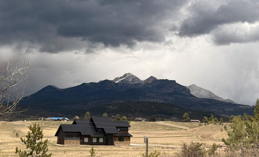 Dark clouds over Pagosa Peak – pic taken 5/1/2025