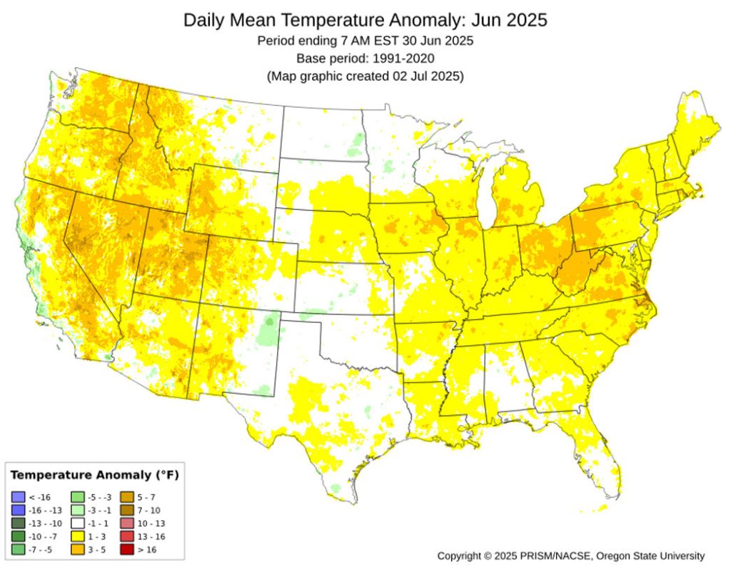 Pagosa Weather JUNE SUMMARY & July Outlook 1 June mean temperature anomalies across much of Archuleta County were 1-3 degrees above average.