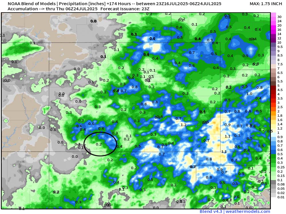 A little more active Thursday through Saturday… 6 NBM precip to next Wednesday evening shows 0.20” in the Pagosa area and up to 1” in our mountains. Precip amounts will vary considerably.