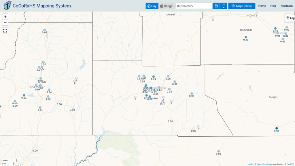 Fairly active, a lull, and then fairly active… 1 CoCoRaHS 24-hour precip reports from Sunday morning range from zero to 0.48”.