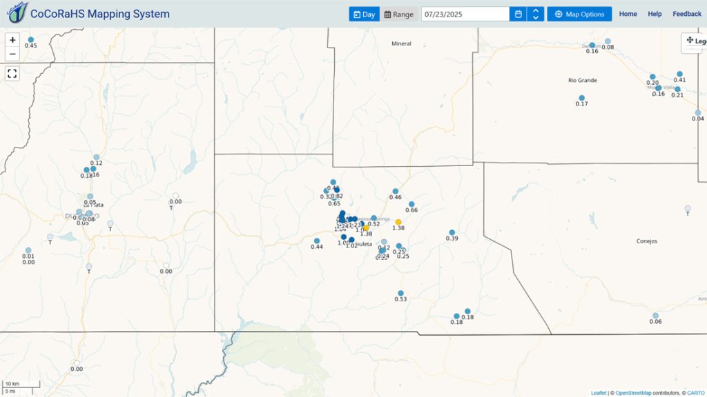 CoCoRaHS 24-hour precip reports from Wednesday morning range from 0.12” to 1.38”. 10 locations reported an inch or more!
