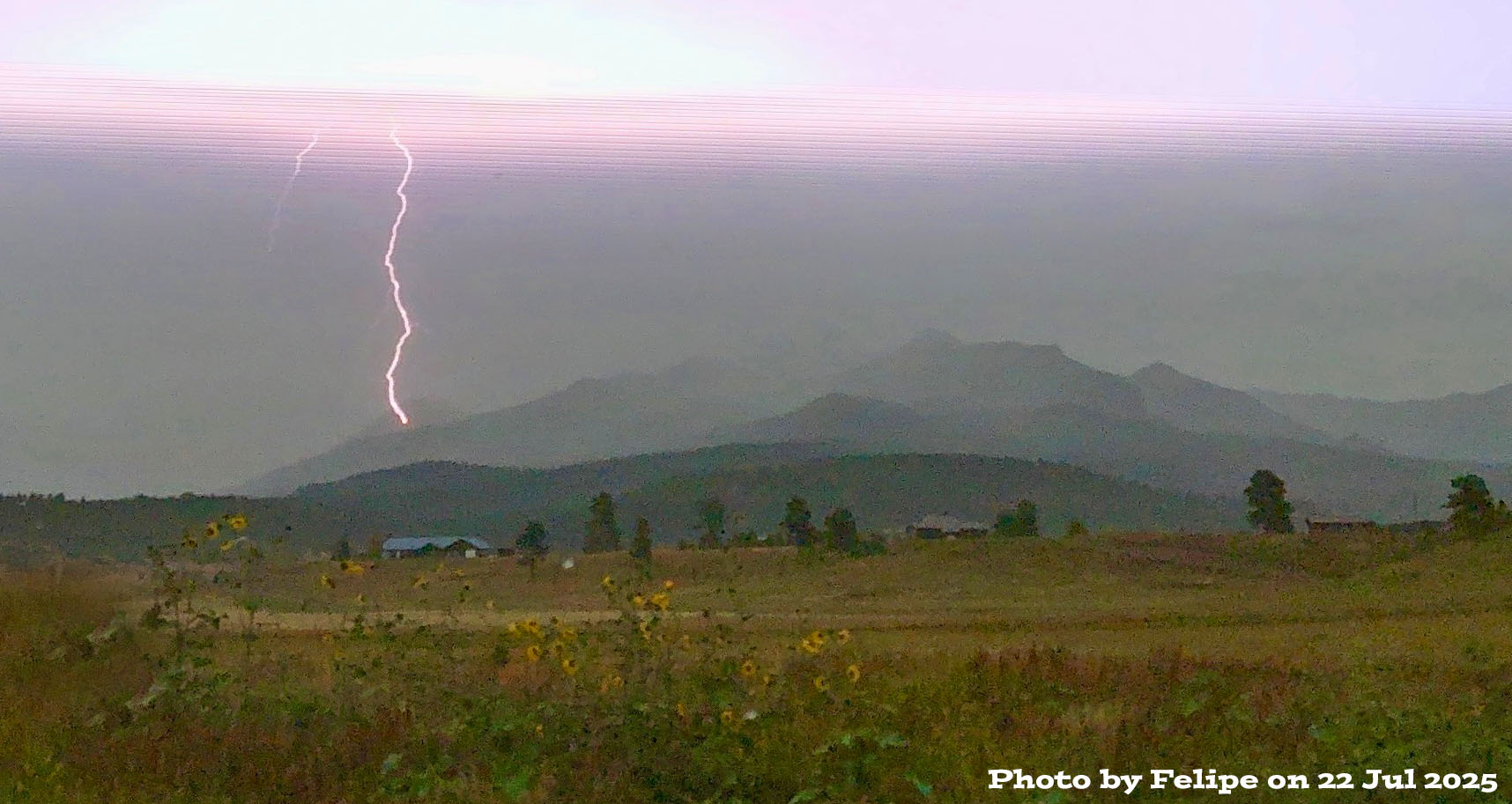 Cool shot of lightning near Pagosa Peak – Pic taken 7/22/2025 by Felipe