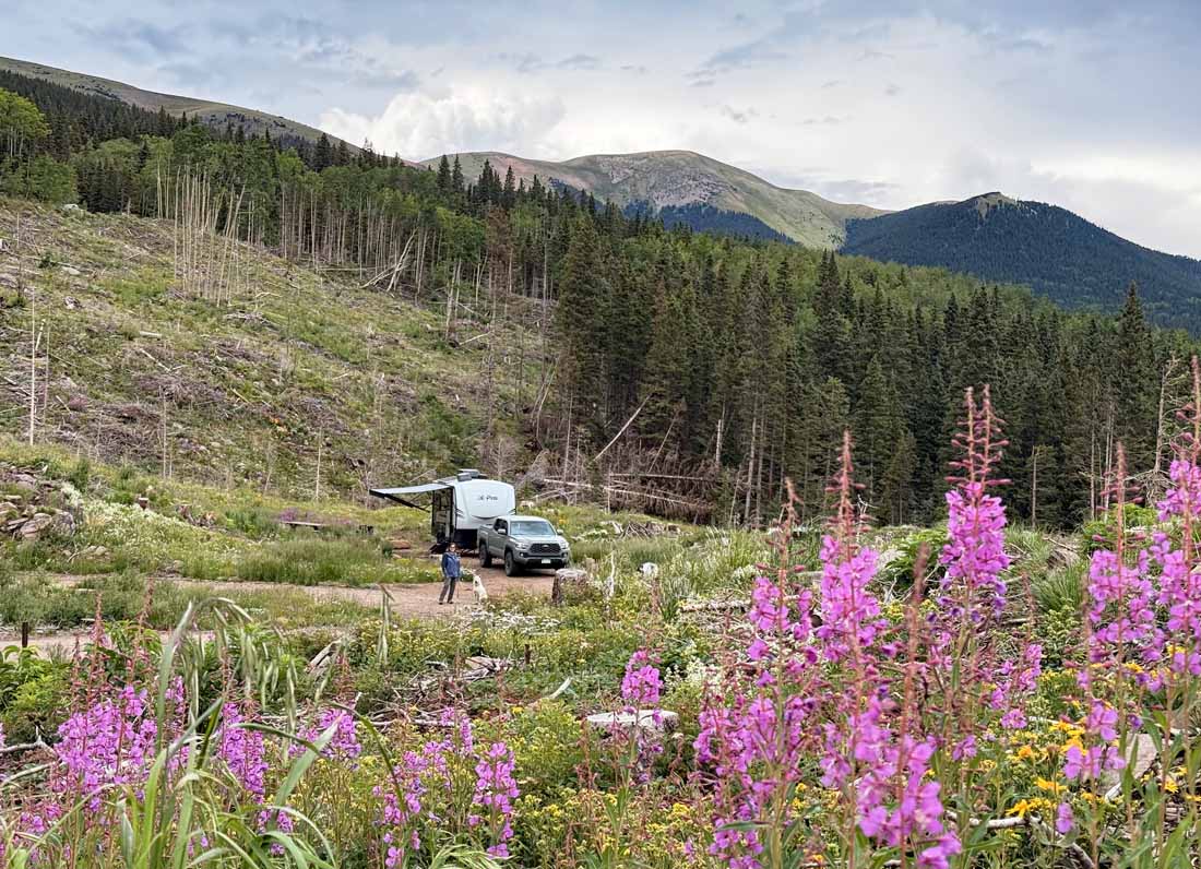 Camped near Cuchara. We had to leave to convince Mother Nature to bring rain to Pagosa! – Pic taken 7/23/2025