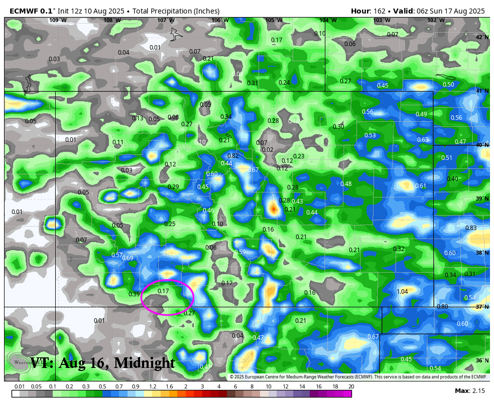 Smoke is a Concern Today... 4 Precip 7 Day 10 Aug 25 1