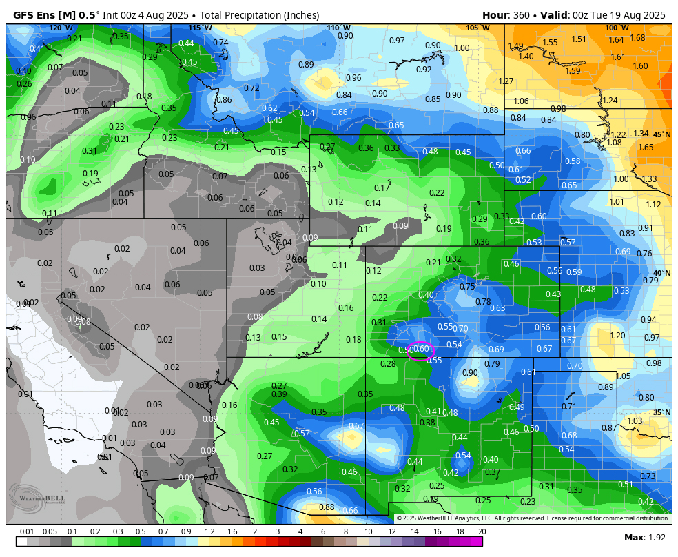 Dry through Wednesday with smoke... 7 Precip GFS 19th 6pm