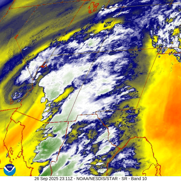 Unsettled Saturday through Monday and then nice next week… 2 Water vapor satellite loop from roughly 5:10pm to 6:10pm Friday – A cut-off low is wobbling around southern CA. It’s drawing monsoon moisture into AZ and NM. The low will slowly move northeast through the weekend and push more moisture into our area.