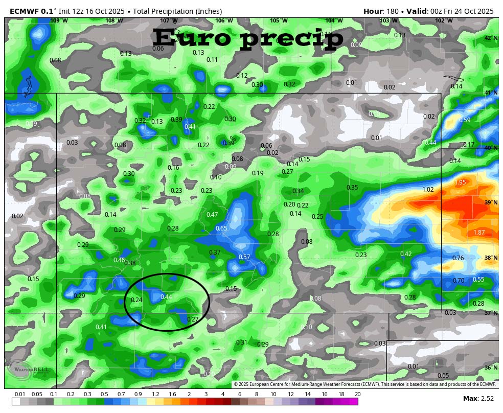 Storm summary and a detailed forecast… 8 Euro precip to next Thursday evening shows 0.44” and up to 0.60’ in our mountains. I think might be a bit too much.