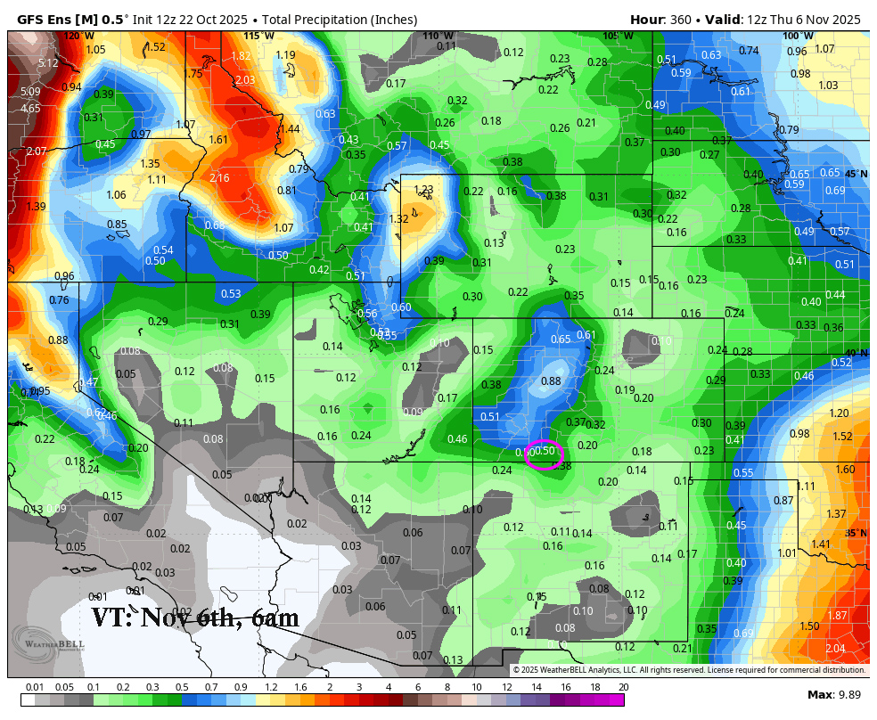Rain Tomorrow with a Sprinkle of Mountain Snow! 6 GFS 2 week 2