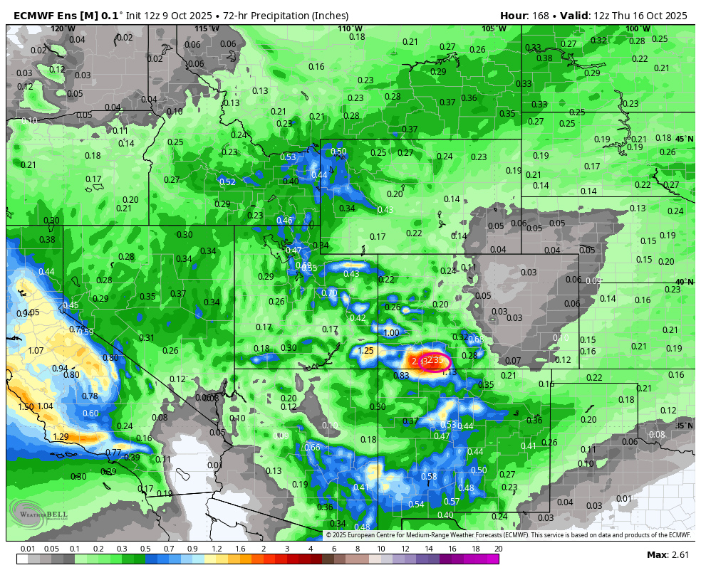Priscilla visits Friday & Saturday followed by Raymond! WOW! 7 Thu 16 Precip