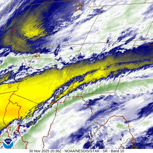 Slick roads Sunday afternoon into Monday morning… 1 Water vapor satellite loop Sunday afternoon – The trough is over north-central UT and is moving west. It will move through our area early Monday morning.