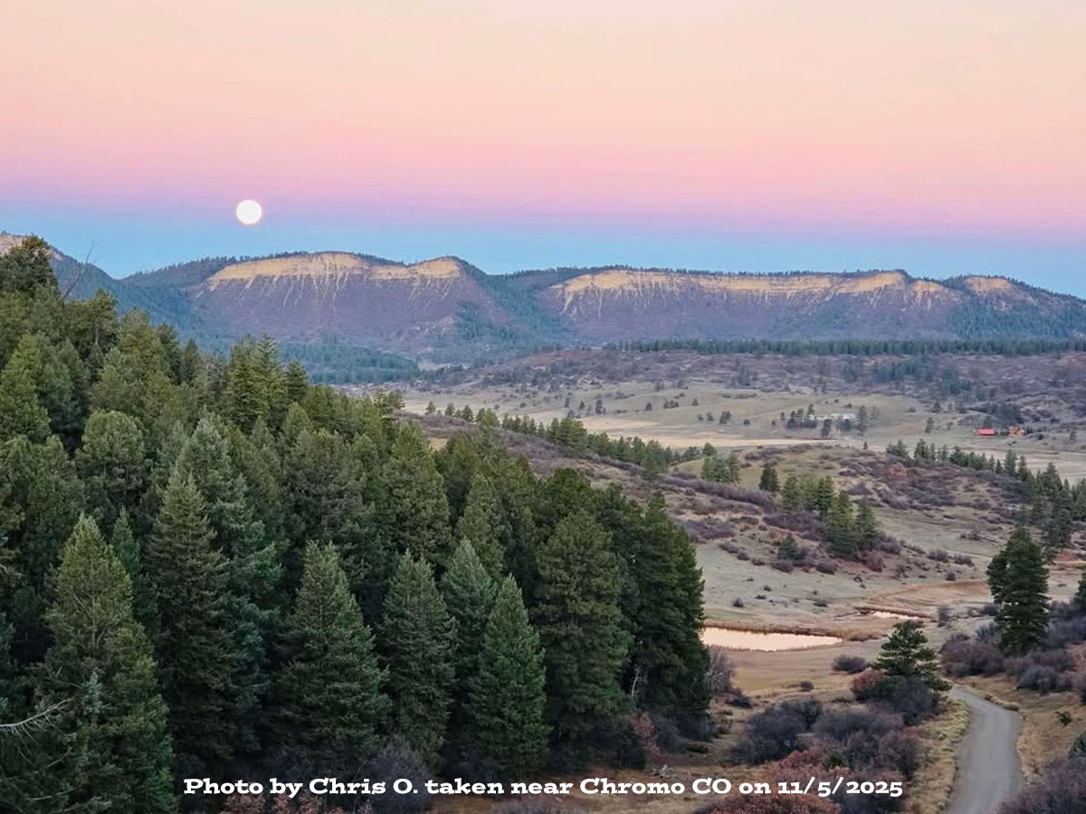 The “Beaver” supermoon – Photo taken by Chris O. near Chromo CO on 11/5/2025