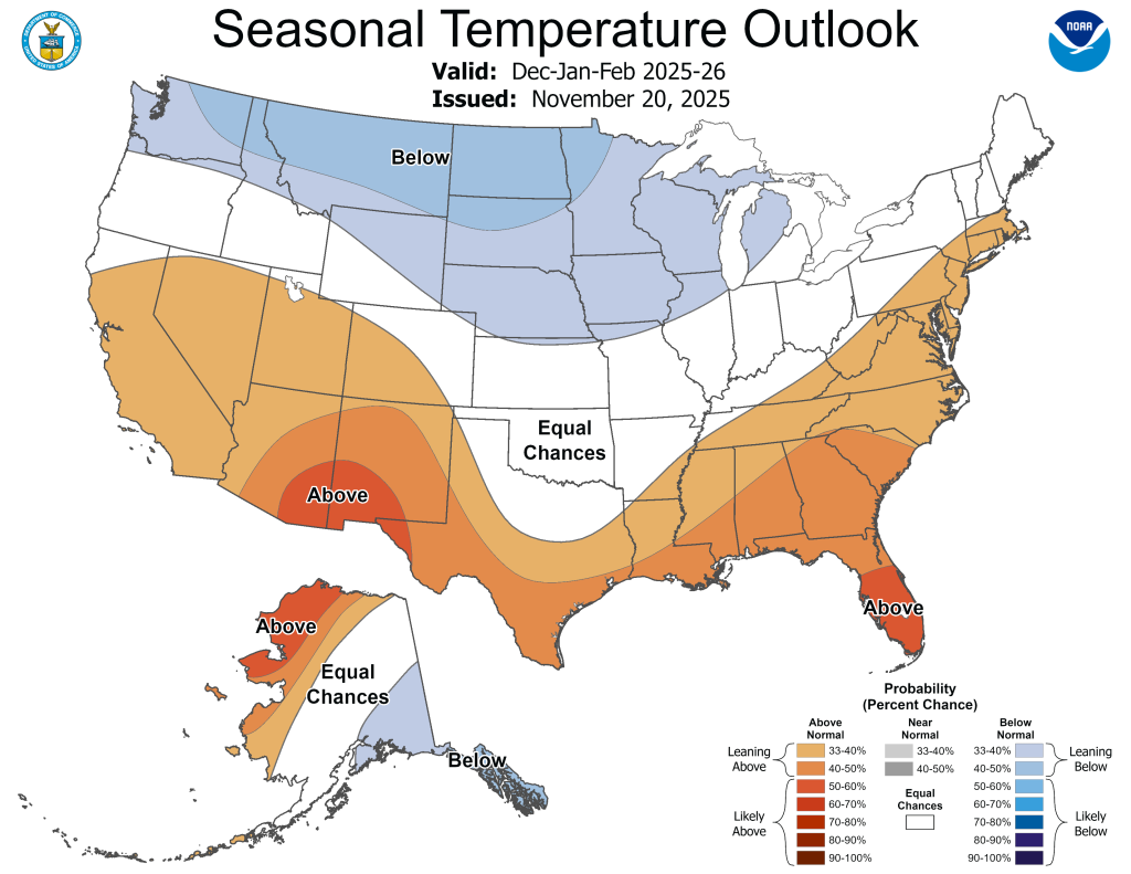 Pagosa Weather's Winter Outlook 2025/2026 28 DJF CPC T