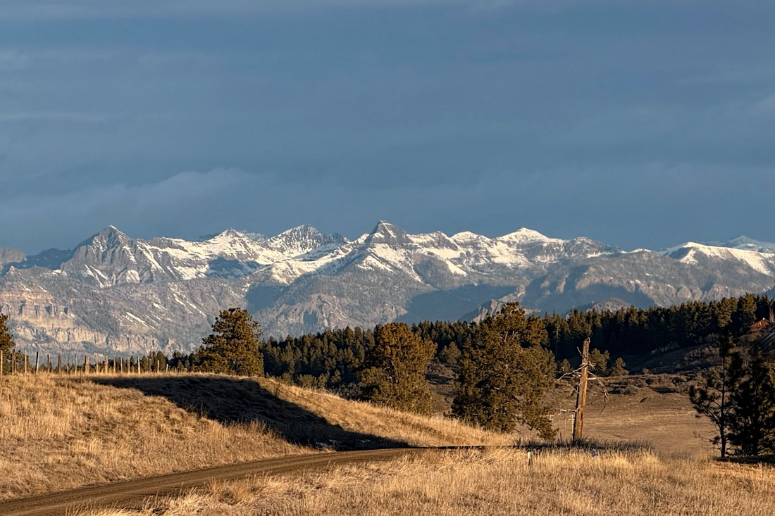 Dark clouds over the mountains this morning – Pic taken 12/20/2025
