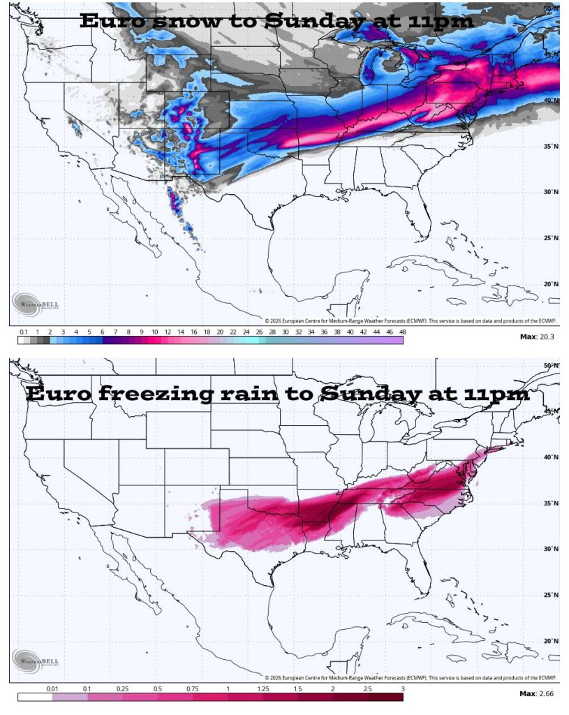 The storm that will impact us Friday and Saturday is going to make a mess of a good chunk of the country this weekend. It’s going to leave a large swath of heavy snow and a significant layer of freezing rain.