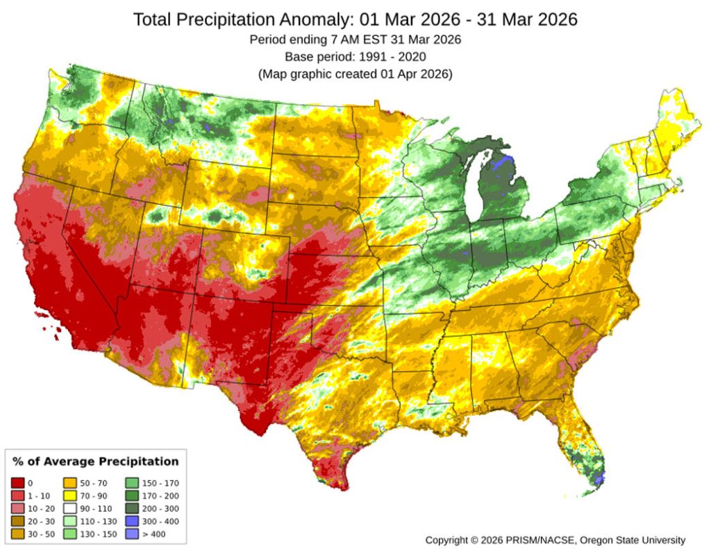 Pagosa Weather MARCH SUMMARY & April Outlook 2 March mean precip anomalies – Archuleta County was 1-10% of average.