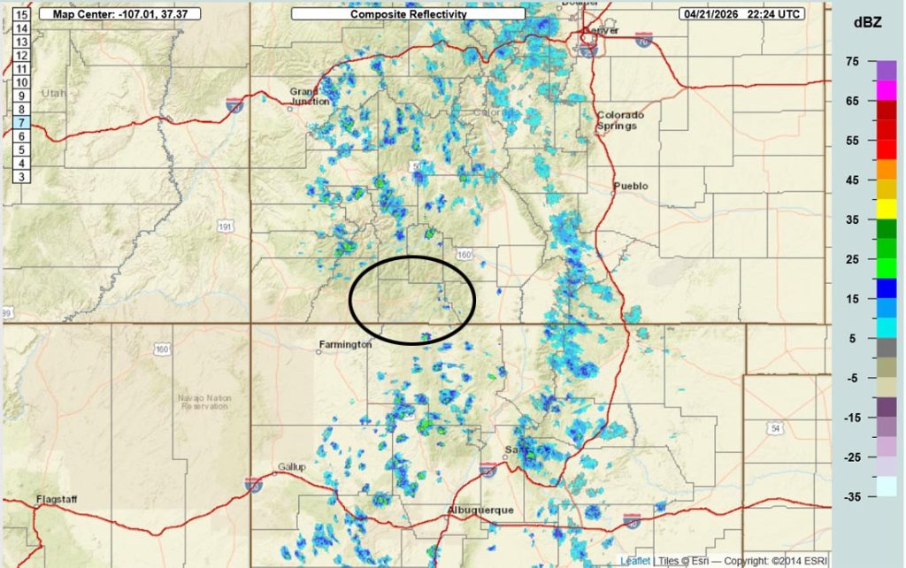 Breezy each afternoon – scattered showers Saturday night into Sunday evening… 2 Radar at 4:24pm Tuesday – Very small, very weak showers are moving south to north over the mountains. Most of this is probably virga.