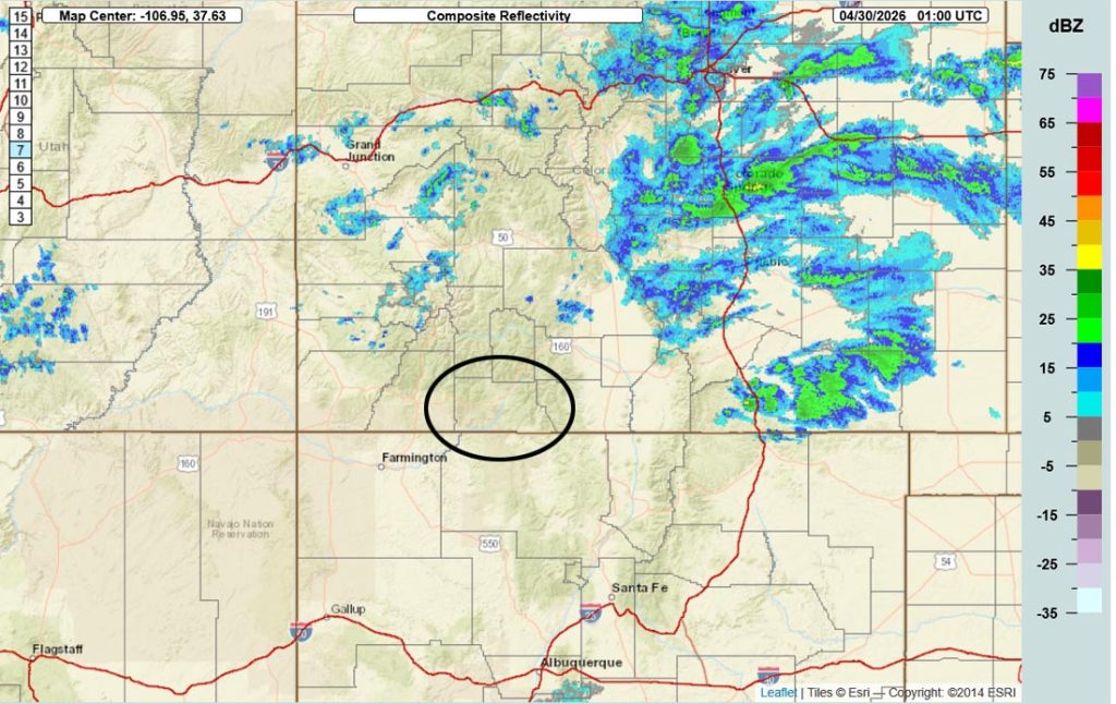 Good chance for scattered showers on Friday… 2 Radar at 7pm Wednesday – There is nothing in our area, but the Front Range is already active.