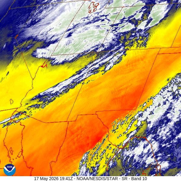 Water vapor satellite loop 1:40pm to 2:35pm Sunday – The low is over northern NV with the cold front extending southwest through central NV. There are pretty strong showers and thunderstorms over parts of northern CO. There is no precip associated the clouds over southern CO and southern UT.