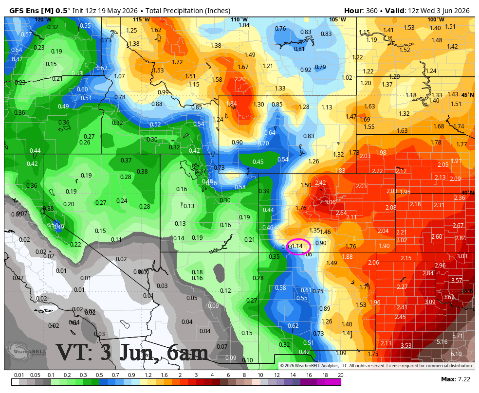 Looking Forward to Monday, the 25th! 5 GFS ENS 3 Jun 26 6am